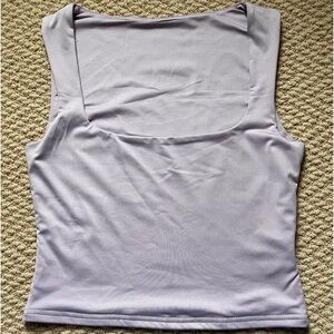 square neck lavender top